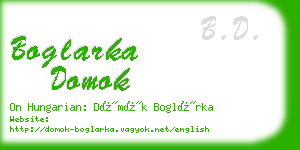 boglarka domok business card